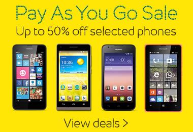 Browse our range of Pay as you go phone deals